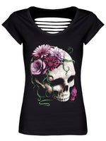 Requiem Collective Cranial Bloom Black Razor Back T-Shirt 14-16